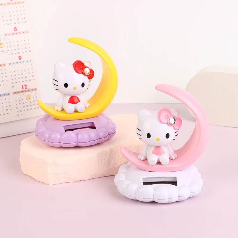 1PC New Car Bobblehead Ornament Hello Kitty Set Series Car Center Console Anime Cute Decoration Gift