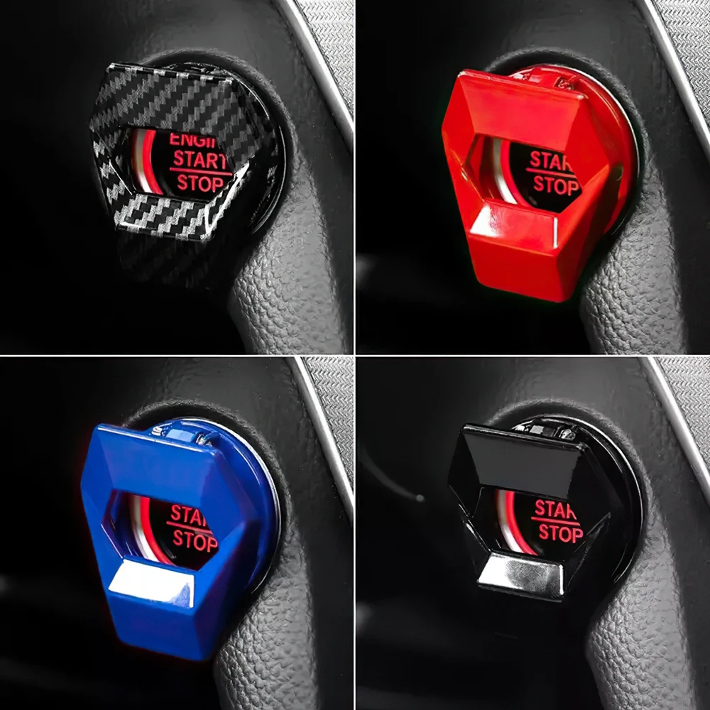 Car Interior One-Key Start accensione arresto motore pulsante interruttore copertura protettiva copertura adesiva accessori interni auto