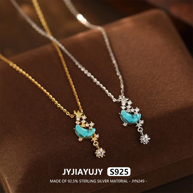 

JYJIAYUJY 100% цельное оригинальное ожерелье из стерлингового серебра S925, 45 см, цепочка 23 мм, модные ювелирные изделия со звездой и рекой, подарок на каждый день JYN249