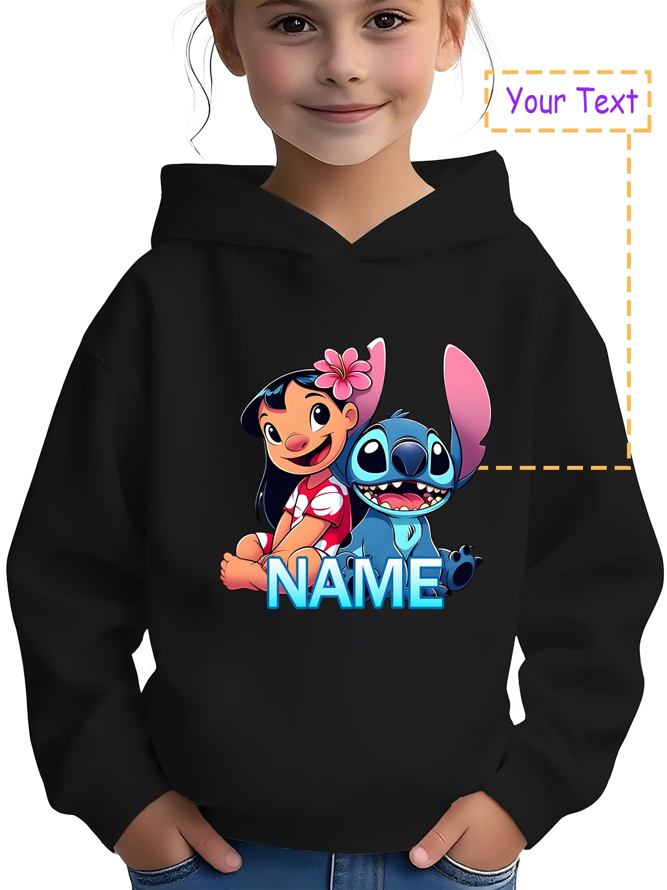 

MINISO Stitch and Lilo Hoodie - Best friends together, a must-have for animation fans, perfect for school and parties. Customize