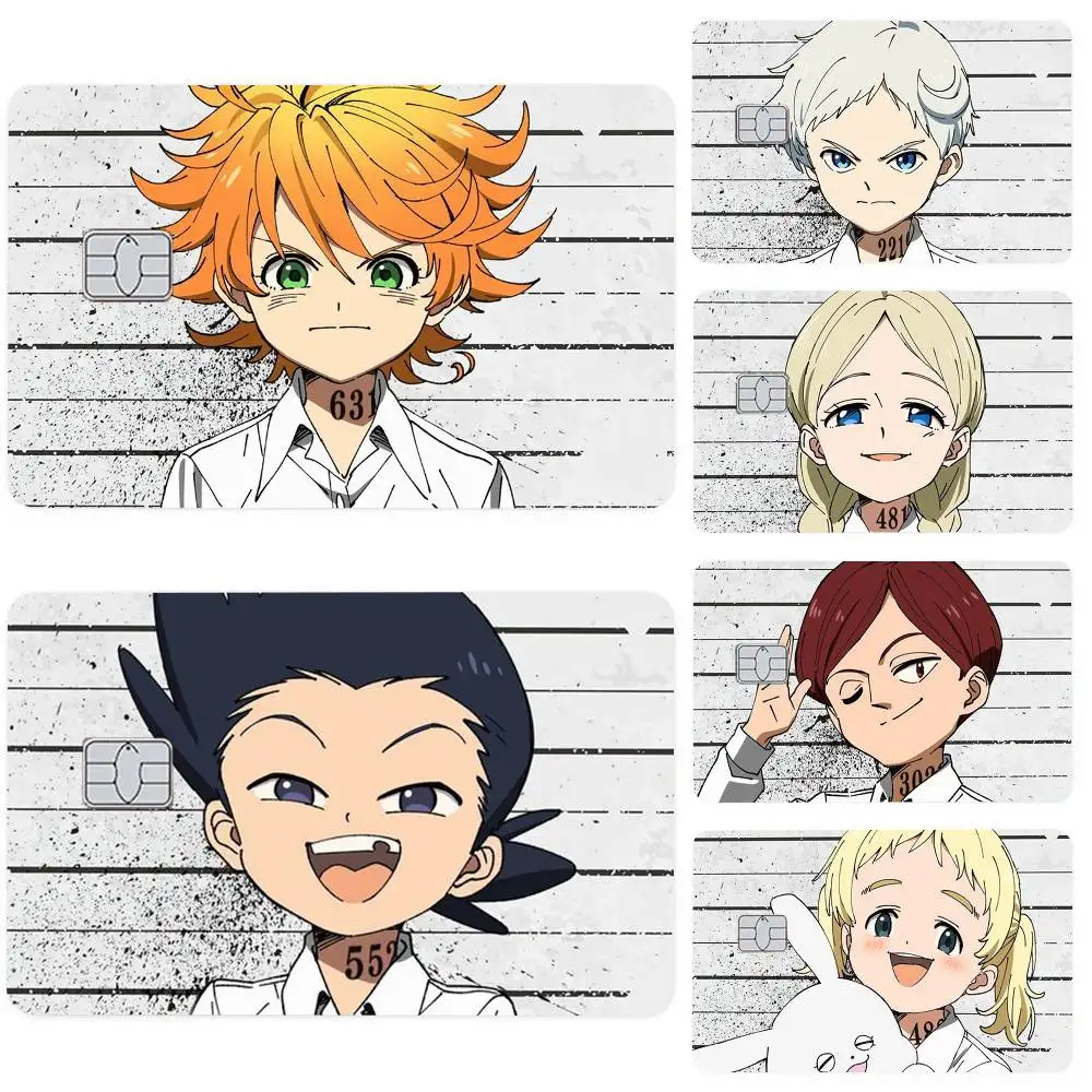 Anime The Promised Neverland Art Credit Card Skin Matte Stickers For Bank Card ID Card Debit Card Decal Decoration Girls Gifts