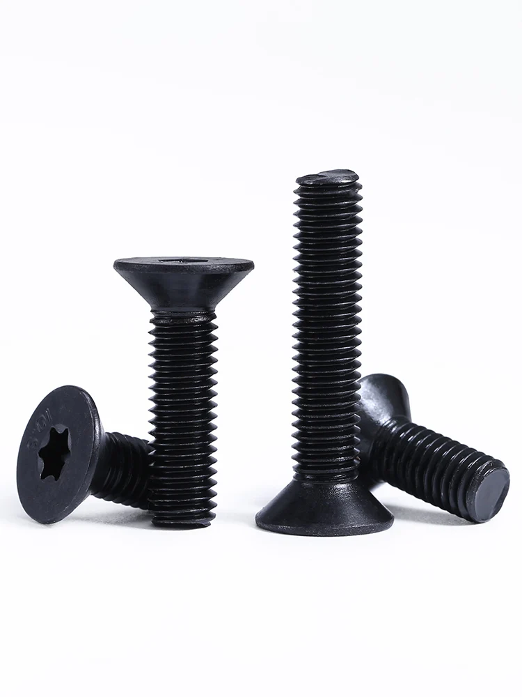 Weiyi M3 M4 M5 M6 M8 M10 Schwarz Legierungsstahl Klasse 10.9 GB2673 Sechsrundschraube Sechsrund-Torx-Senkkopfschraube – Detail 4