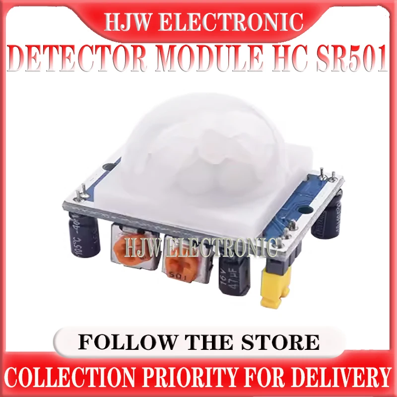 100pcs SR501 HC-SR501 Adjust IR Pyroelectric Infrared PIR module Motion Sensor Detector Module