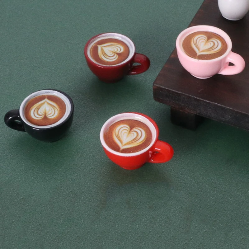 1set Miniatur Simulation Puppenhaus Kaffee Tasse Mit Untertasse Löffel Küche Geschirr Für Puppe Zubehör Spielzeug