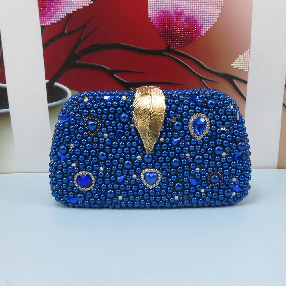 

Bao Ya fang Fashion Royal Blue rhinestone bag perfume bottle shoulder bag wild dinner party bag