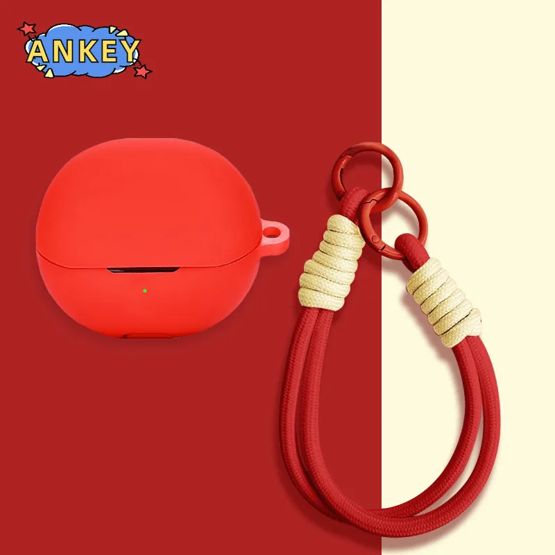 for SoundPEATS Clear  Case Soft Silicone Protective Portable Scratch Shock Resistant Shell with Carabiner Lanyard