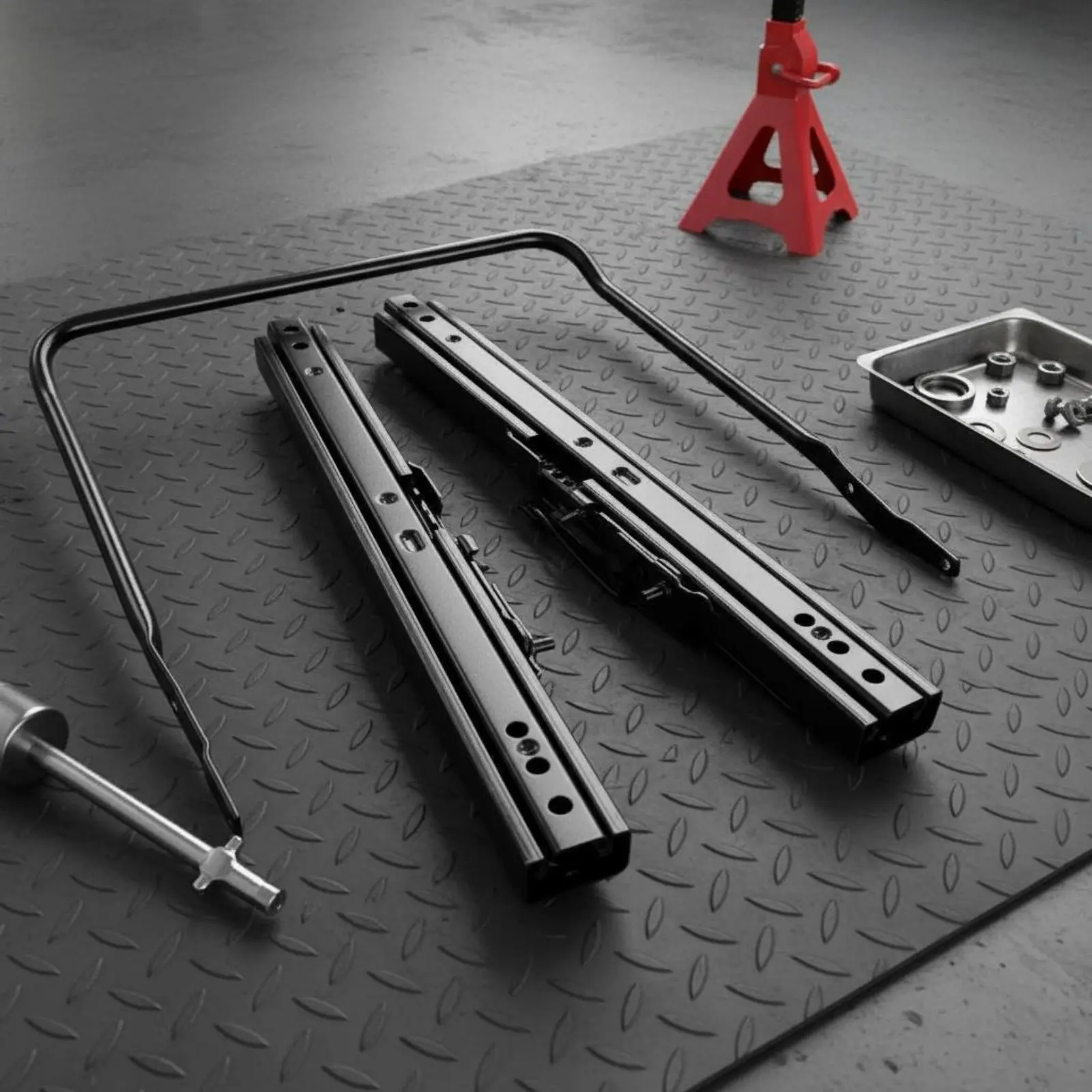 Double Locking Seat Adjuster Sturdy Duty Reinforced Seat Rail Kit Automotive Hardware Anti-Detachment Buckle for DIY Hobbyists