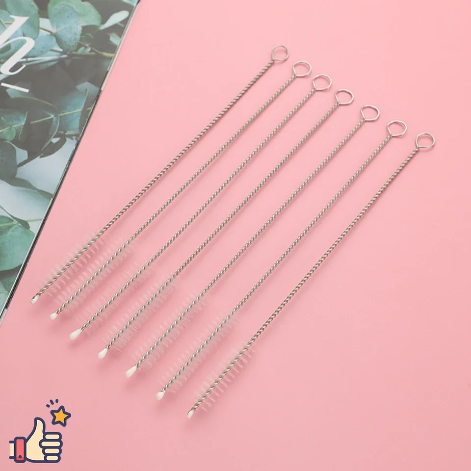 1/10/80Pc Stainless Steel Straw Cleaning Brush Weed Pipe Cleaning Glass Hookah Smoking Cachimba Pipas Fumar Feeding Bottle Brush view 5