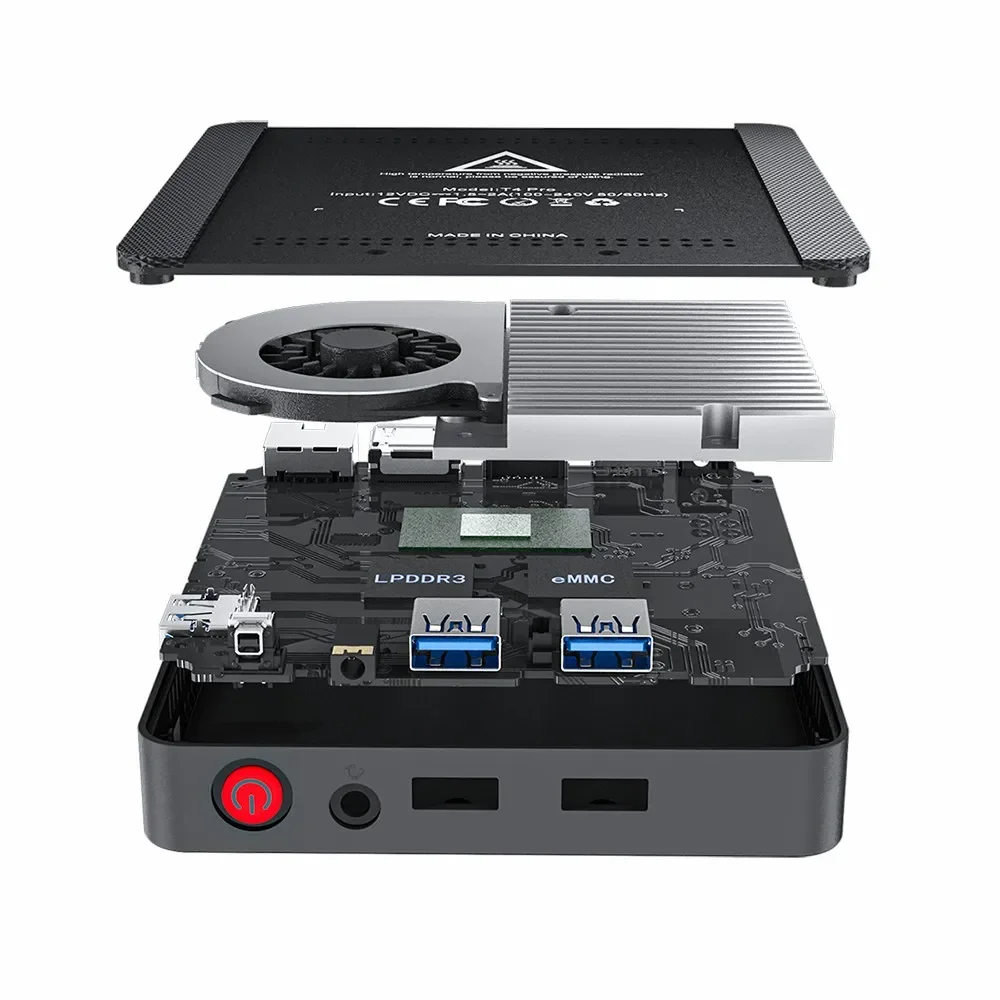 T4 Pro N3350 Gráficos 500 1000M 4gb RAM 64gb ROM Dual Wifi 4 portas USB Hd BT Ubuntu Windows10 PC Mini Computador