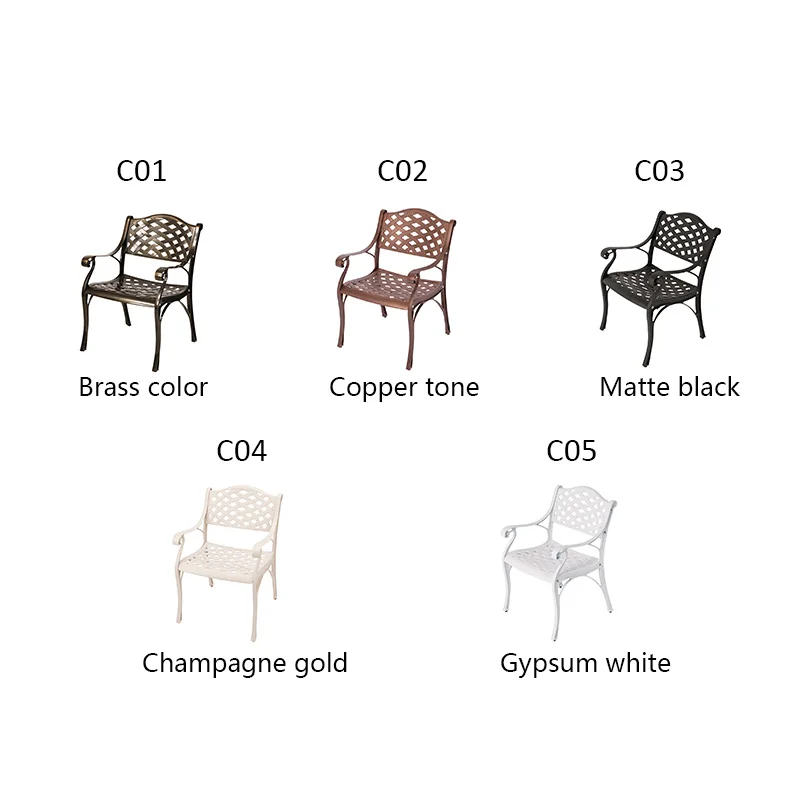 Cast aluminum outdoor chair rust-proof terrace seat weathering terrace chair