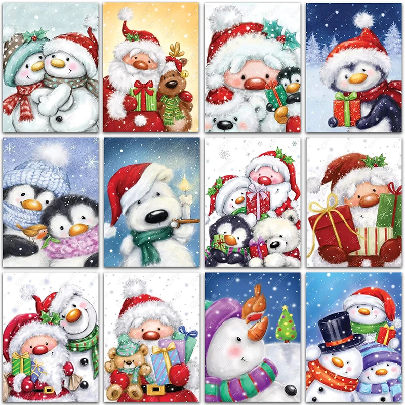 

5D DIY Diamond Painting Christmas gift Santa Claus snowman Penguin Full Square&Round mosaic embroidery Cross stitch home decor