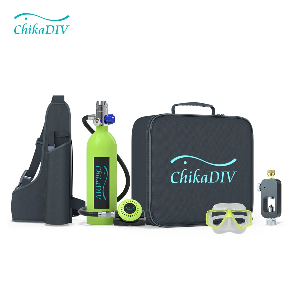 

Chikadiv C400 Scuba Diving/Snorkel Tank Equipment Mini Scuba Diving Cylinder Bottle Snorkeling Set Oxygen Tank Dive Equipment