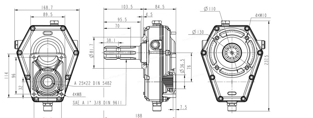 High Quality Accelerated PTO Transmission KM6001 Series for Log Separators