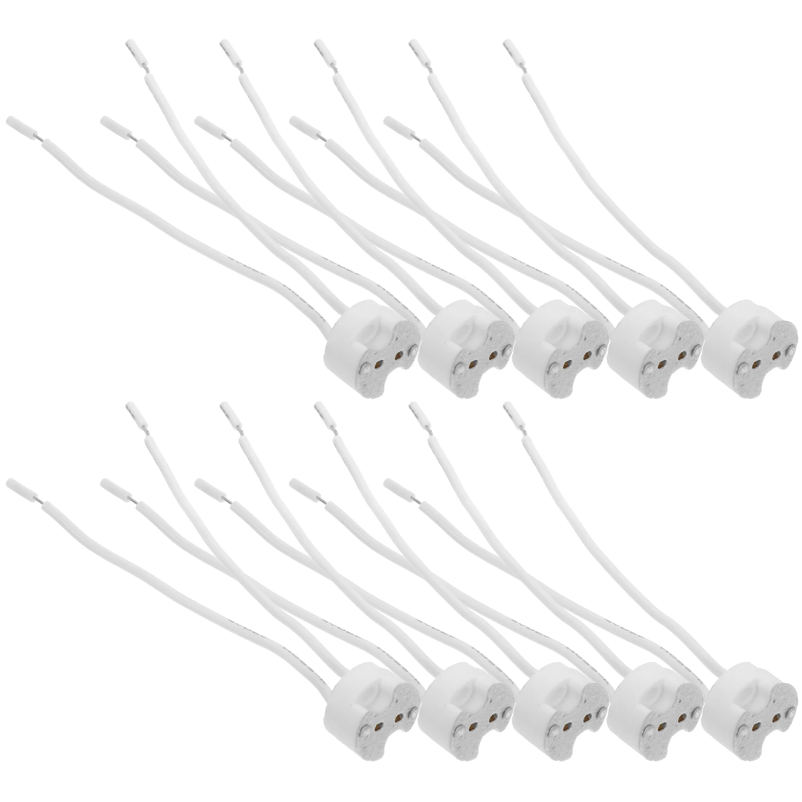 

10pcs Ceramic Lamp Socket Adapter Round Base For .3 Gu5.3 Mr16 Bulbs Lamp Holder Light Fixture Connector High Temperature