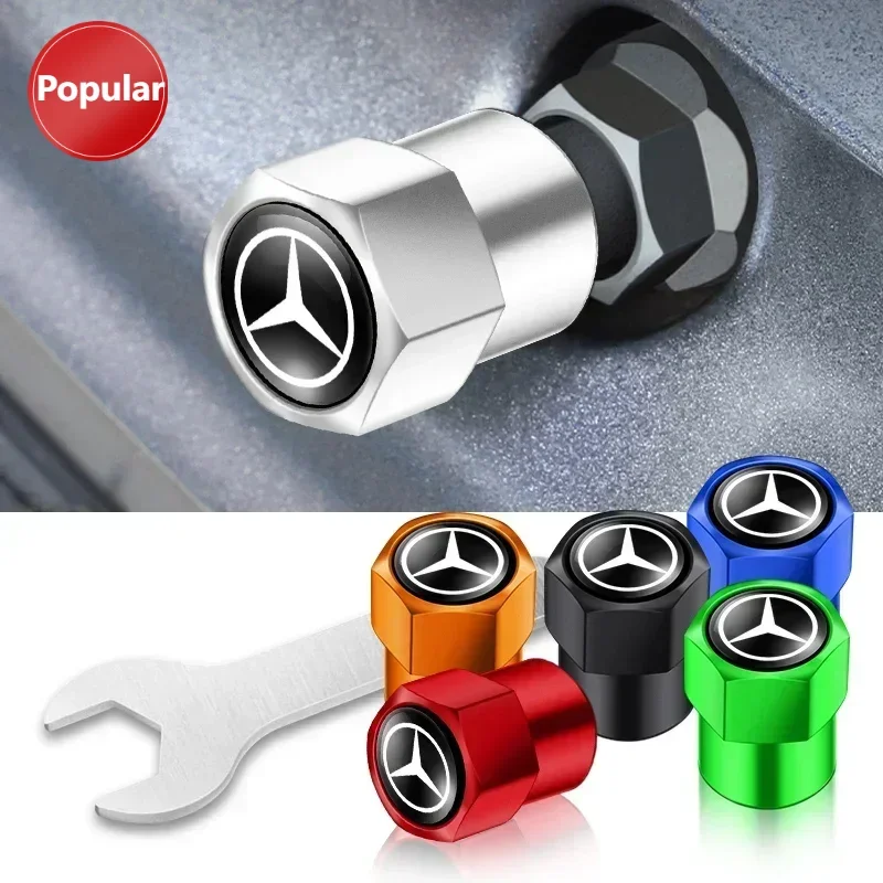

# 4 шт. автомобильные значки для колес, колпачки для клапанов, металлические пылезащитные чехлы для шин для Mercedes Benz Amg W204 W213 W205 W211 W212 W176 W205 W203