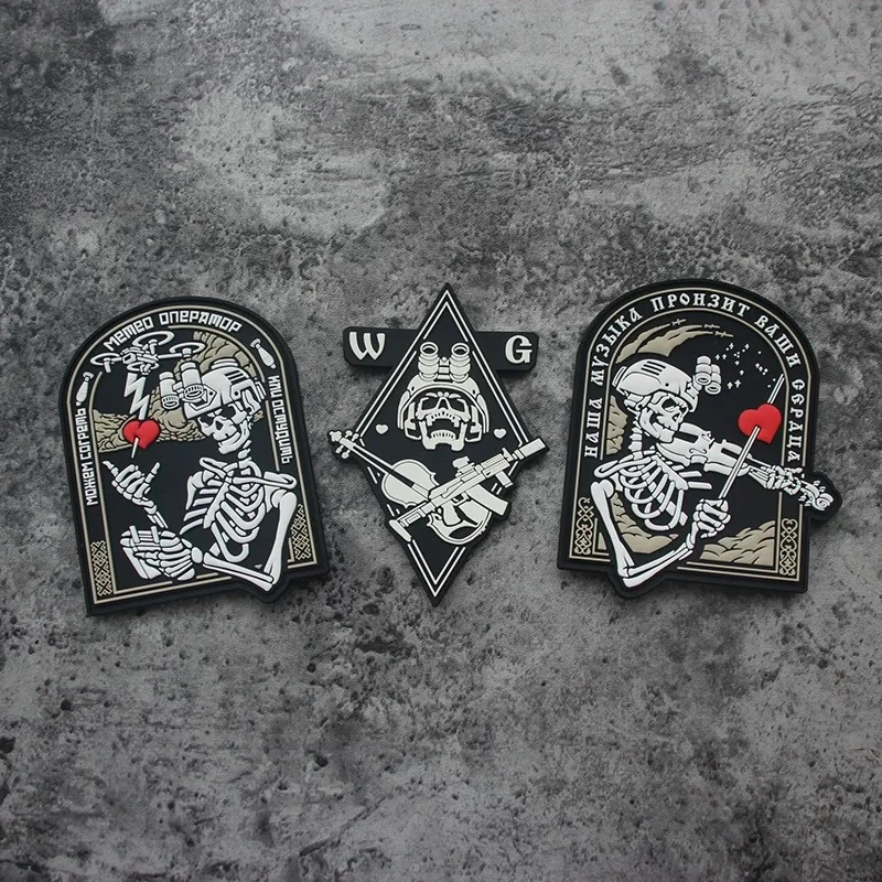 Russian Smola313 Wagner PVC Armband 3D Hook&Loop Patches Tactical Skull Note Legion Morale Badge Backpack Decoration Sticker
