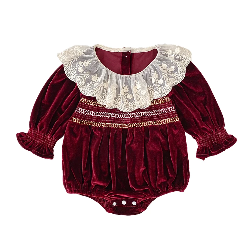 2026 Neu 0-24M Weihnachten Kleinkind Mädchen Roter Spitzen-Strampler Langärmeliger Baby-Mädchen-Jumpsuit Kinder Frühlingskleidung – Detail 16