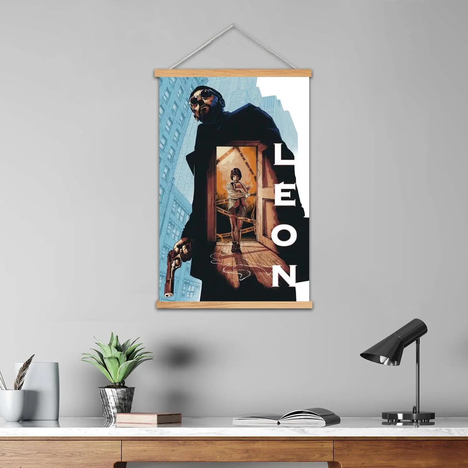 ليون المهنية الفيلم مؤطرة جدار اللوحة قماش ملصق فني، جدار الفن الحديث الأسرة ديكور غرفة نوم اللوحة الزخرفية #3