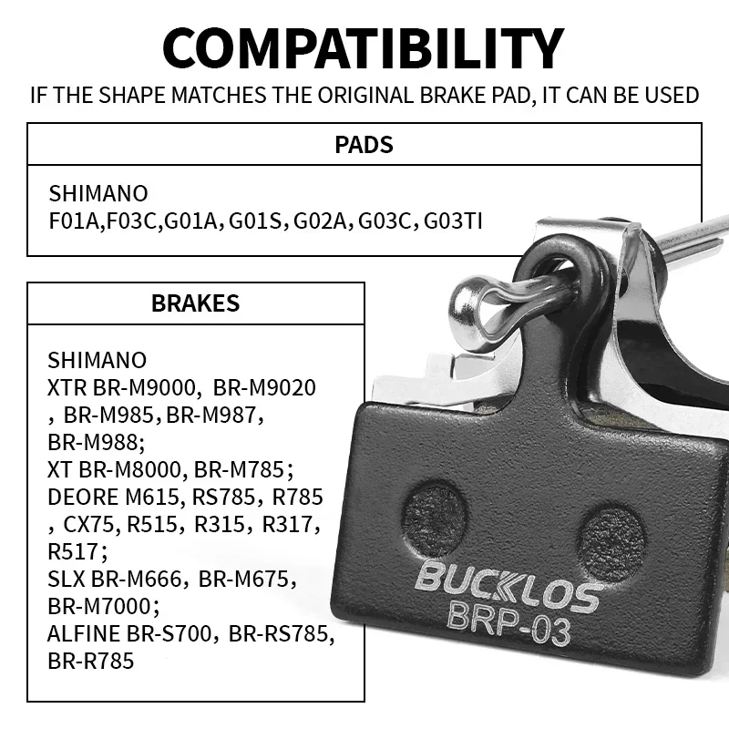 BUCKLOS Resin Disc Brake Pad For SHIMANO G01S Wear-resistant Hydraulic Brake Pads MTB Brake Pads for G03C G05S Cycling Parts