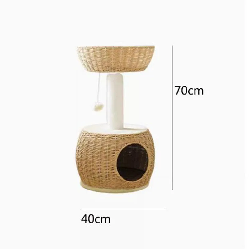 

Rattan woven cat climbing frame, cat tree nest, all-in-one cat scratching post, cat supplies for all seasons