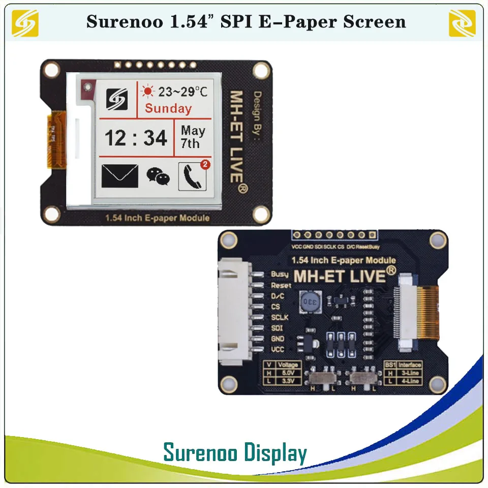 1.54 "200*200 SSD1680 E-Paper الإلكترونية ePaper E-Ink eInk شاشة عرض SPI دعم STM32 Raspberry Pi ESP32 لاردوينو