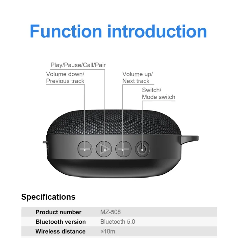 MZ-508 Cycling Speed Display Speaker PLUS Portable Dustproof and Waterproof Insert Card High Volume Long Range Bluetooth Speaker