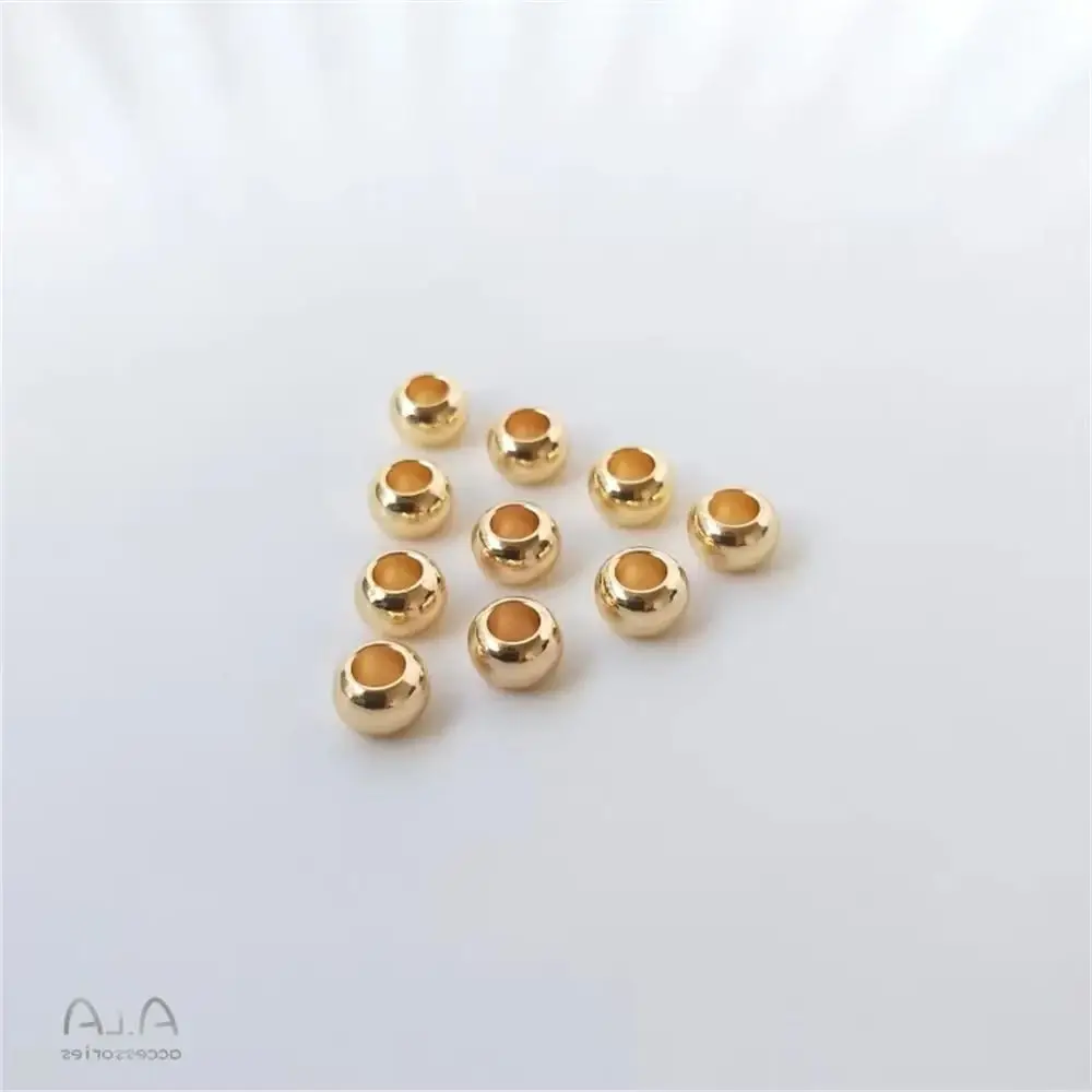 

United States Imported 14K Gold Bead Spacer Beads Flat Beads Diy Bracelet Beads Handmade Jewelry Accessories C120