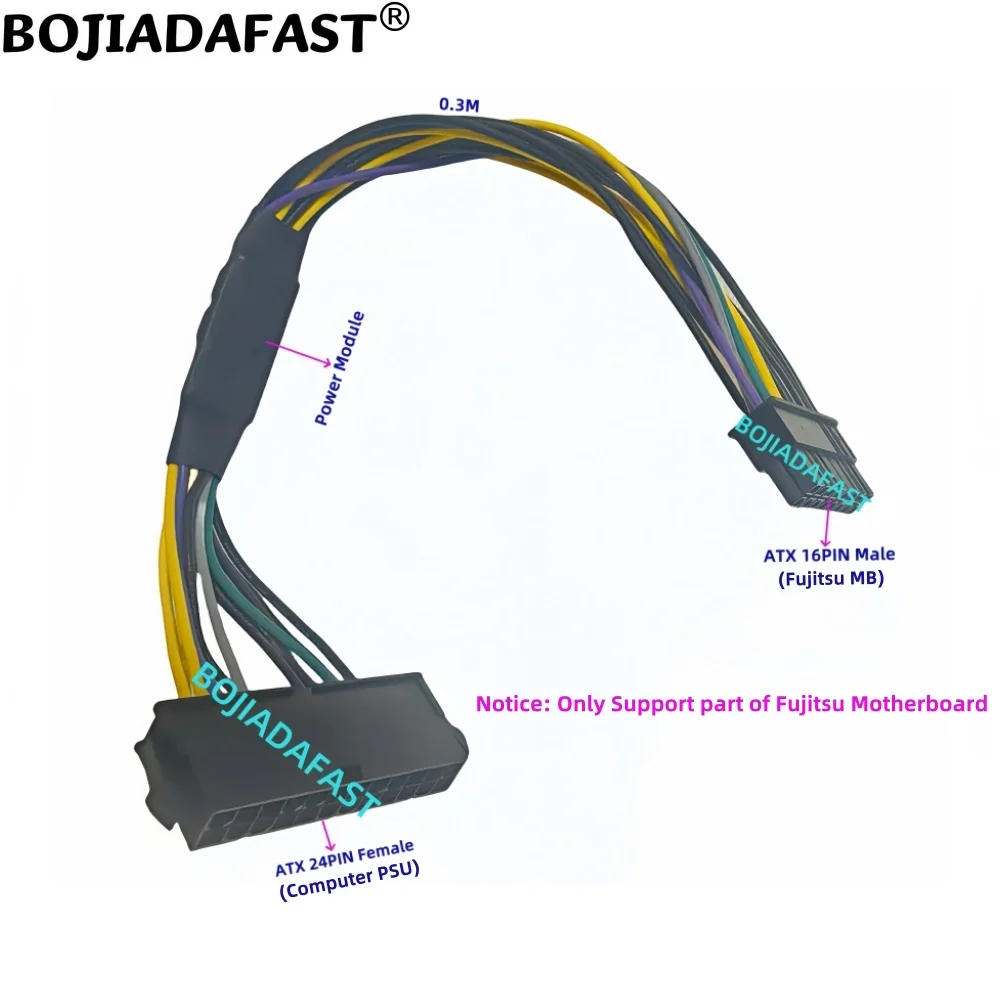 

Кабель-адаптер питания для материнских плат ATX 24Pin на 16Pin, 30 см, для Fujitsu MB D3009-B12, D3230-A11, D3221-A12, D3348-A13, D3400-A11