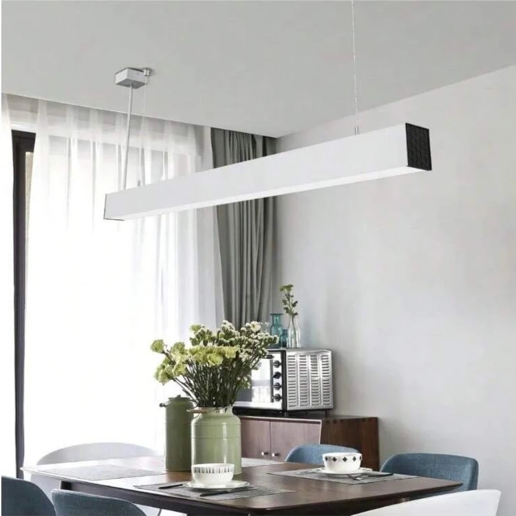 120cm 30W Minimalist Office Led Pendant Lighs Hanging Lamp 150cm Cord Height Adjustable Chandelier for Dining Room Pendant Light