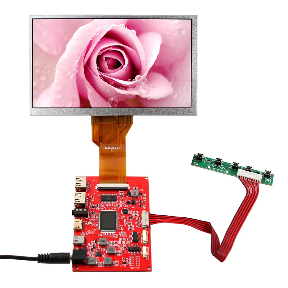 

7" 800X480 AT070TN92 TFT LCD Screen mini HD-MI Type C 2USB Controller Board 50pin