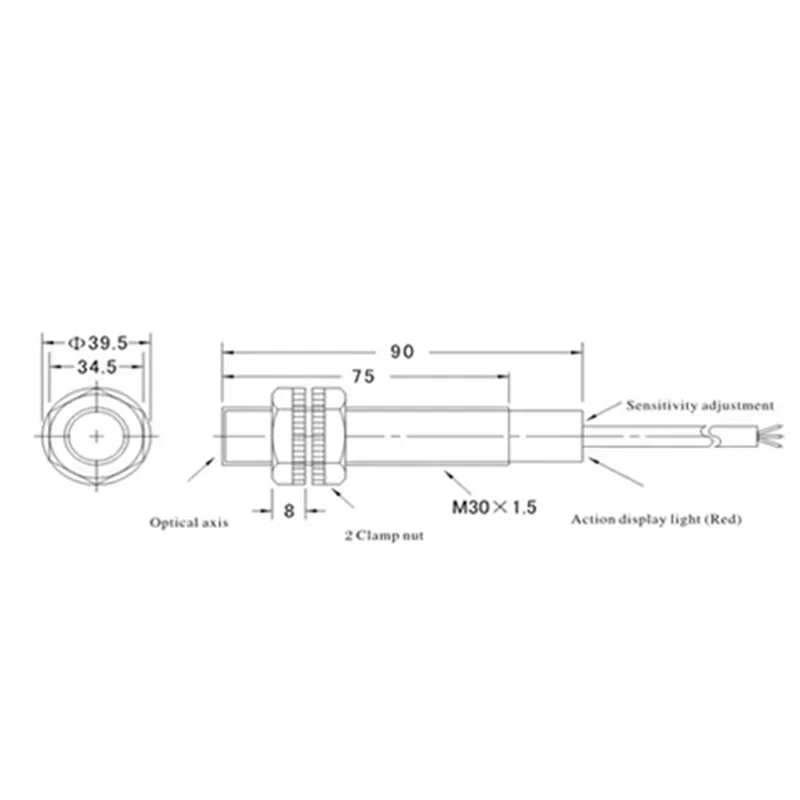 E3F3-10DN1-10L DC:12-24V Photoelectric Switch Sensor Diffuse-reflective Detection Distance 50CM NPN PNP NO NC