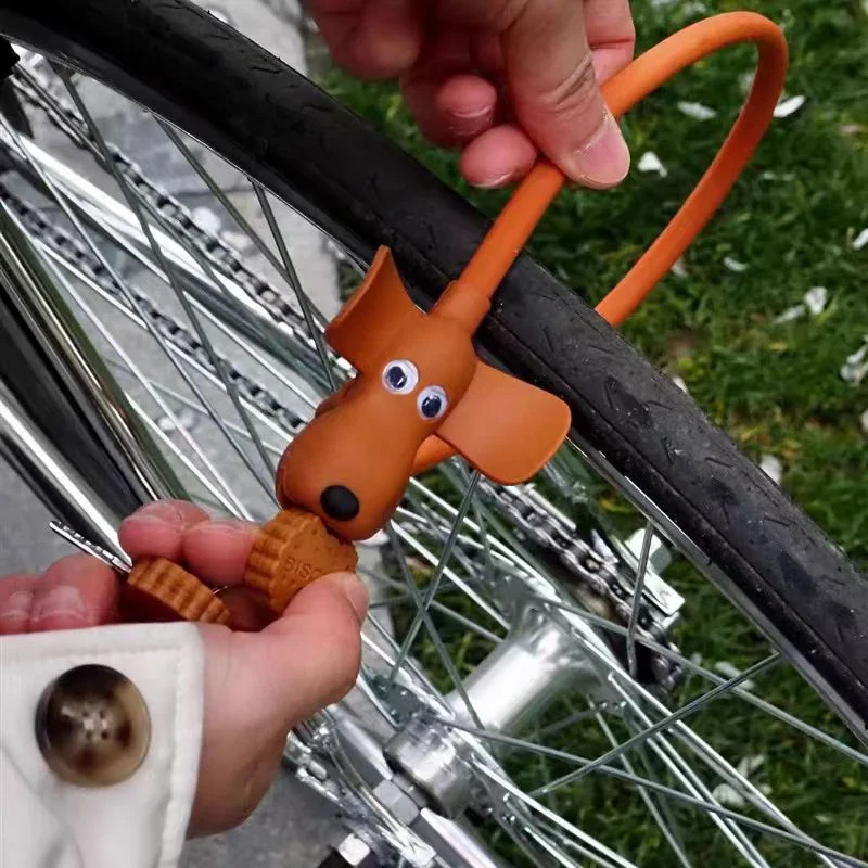 Biscuit Puppy Bike Lock Basket Lock Chain Lock Rubber Safety Personality Anti-Theft Cartoon Cute Bike Lock Bicycle Accessories