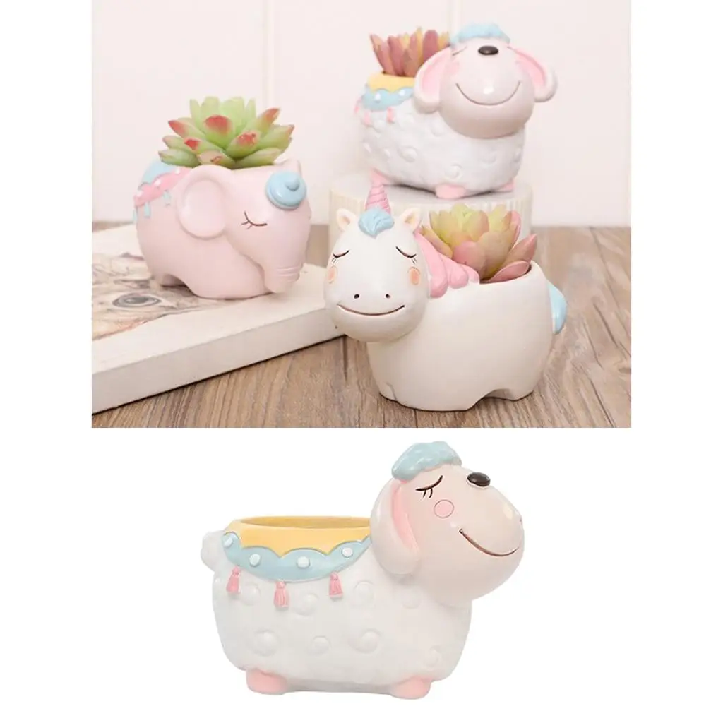 Mini Cute Cat Succulent Planter Pots Decorative Cactus Planter Small Animal Flower Plant Window Box Containers with Drainage