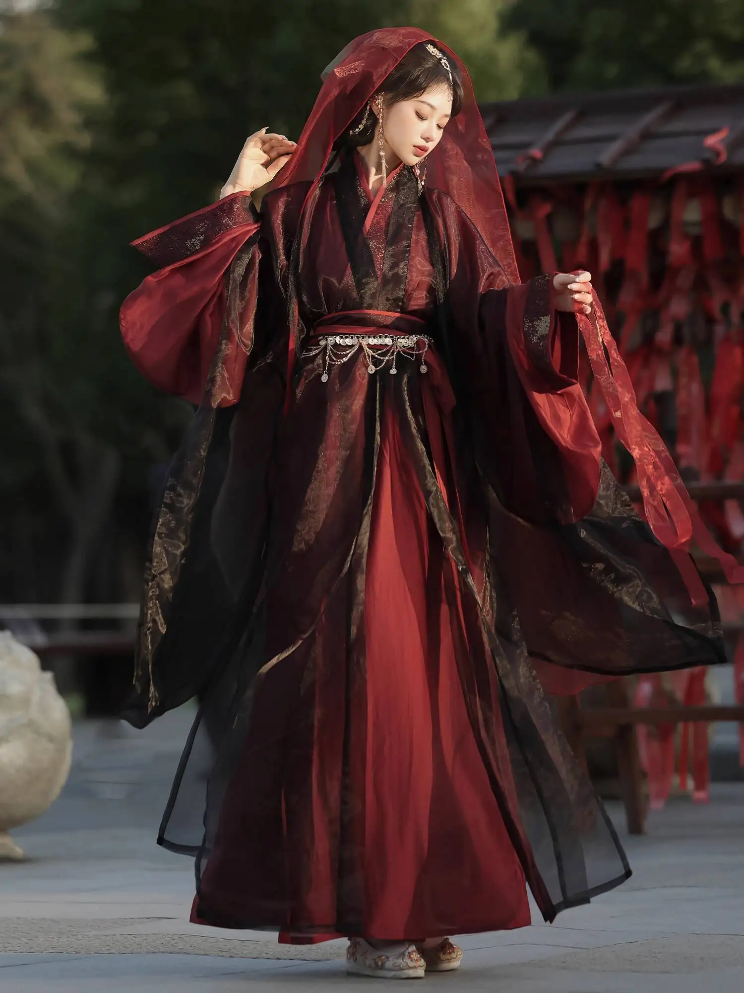 

New Hanfu Women Wei-Jin Period Crossed Collars Warring States Robe Antiquities Fiesta Carnival Halloween Cos Cosplay