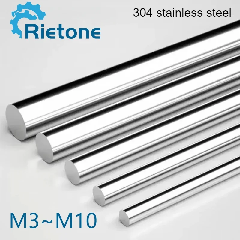 304 Stainless Steel Rod Dia 3/4/4.5/5/5.5/6/6.5mm CNC Solid Round Shaft Rod Bars For DIY Craft Model Car 100/200/300/400/500mm