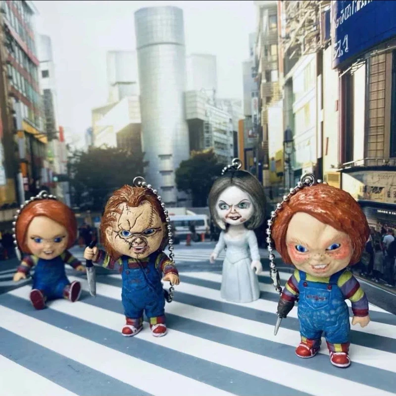 

New Ghost Doll Modeling Blind Box Horror Doll Figurine Toys Decoration Shaking Head Pendant Charm Keychain Festival Gift