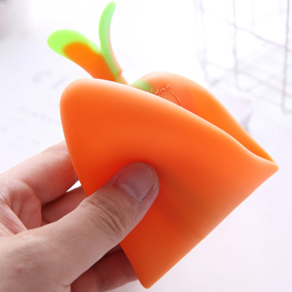 

Creative Cartoon Carrot Soft Silicone Pencil Case Pen Bag Storage for Kids Students School Supplies Makeup Stationery Large