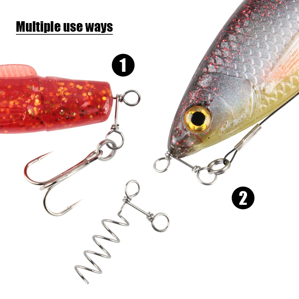 نظام برغي صيد السمك من خشب الورد دبوس زنبركي لتزوير الضحلة طُعم مطاطي ربط ذيول ناعمة على الطعوم الصلبة معالجة القفز