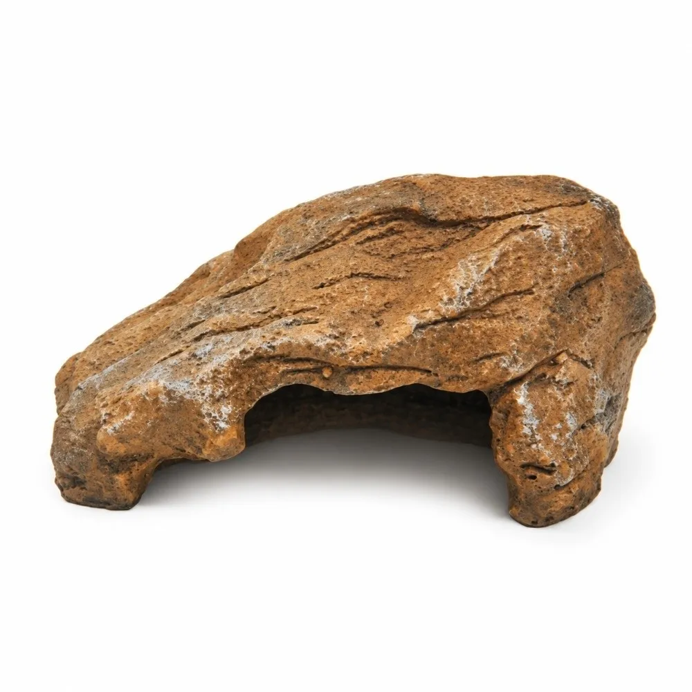 Durable Resin Reptile Hide Cave Flat Base Scratch Resistant Hideout Decor Odorless Natural Rock Design Reptiles