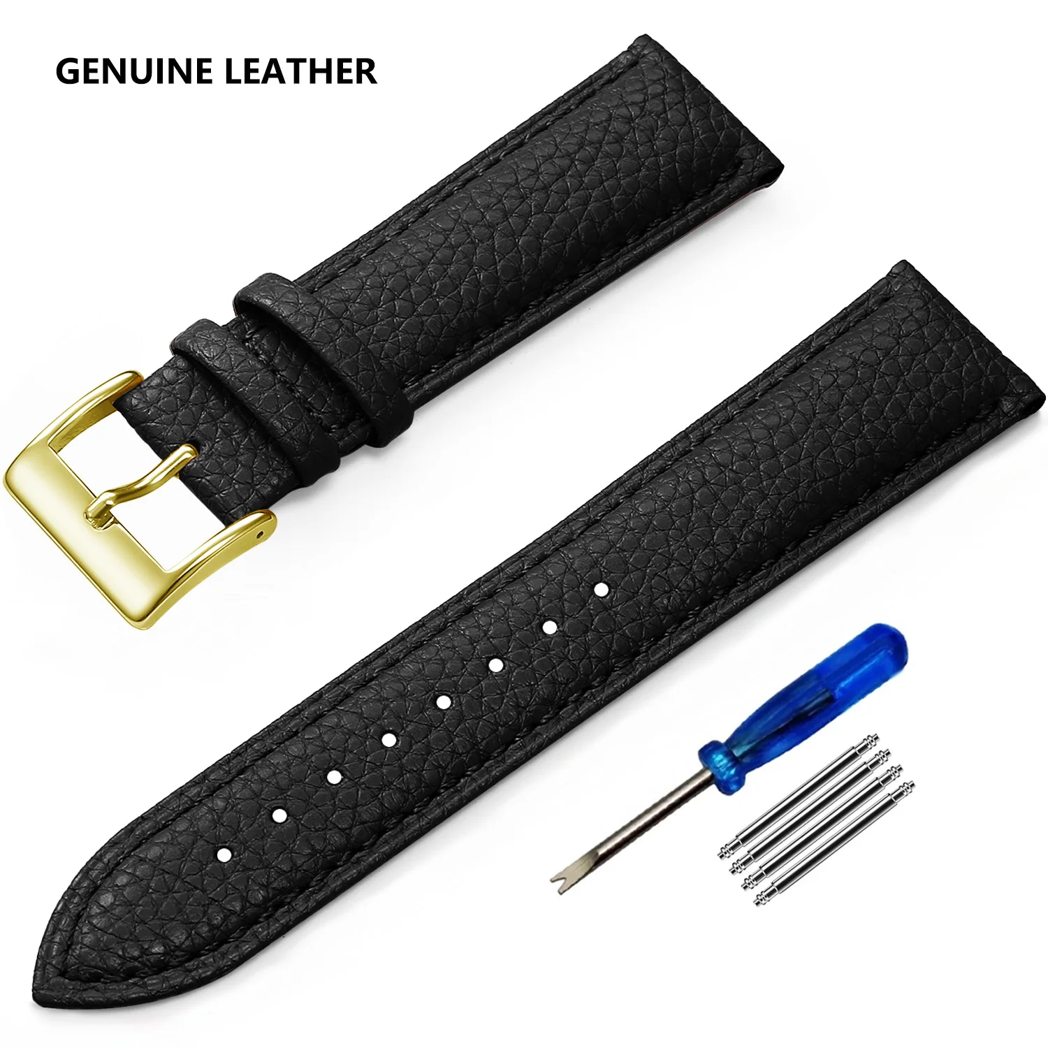 Genuine Leather Watch Band, Multiple Sizes