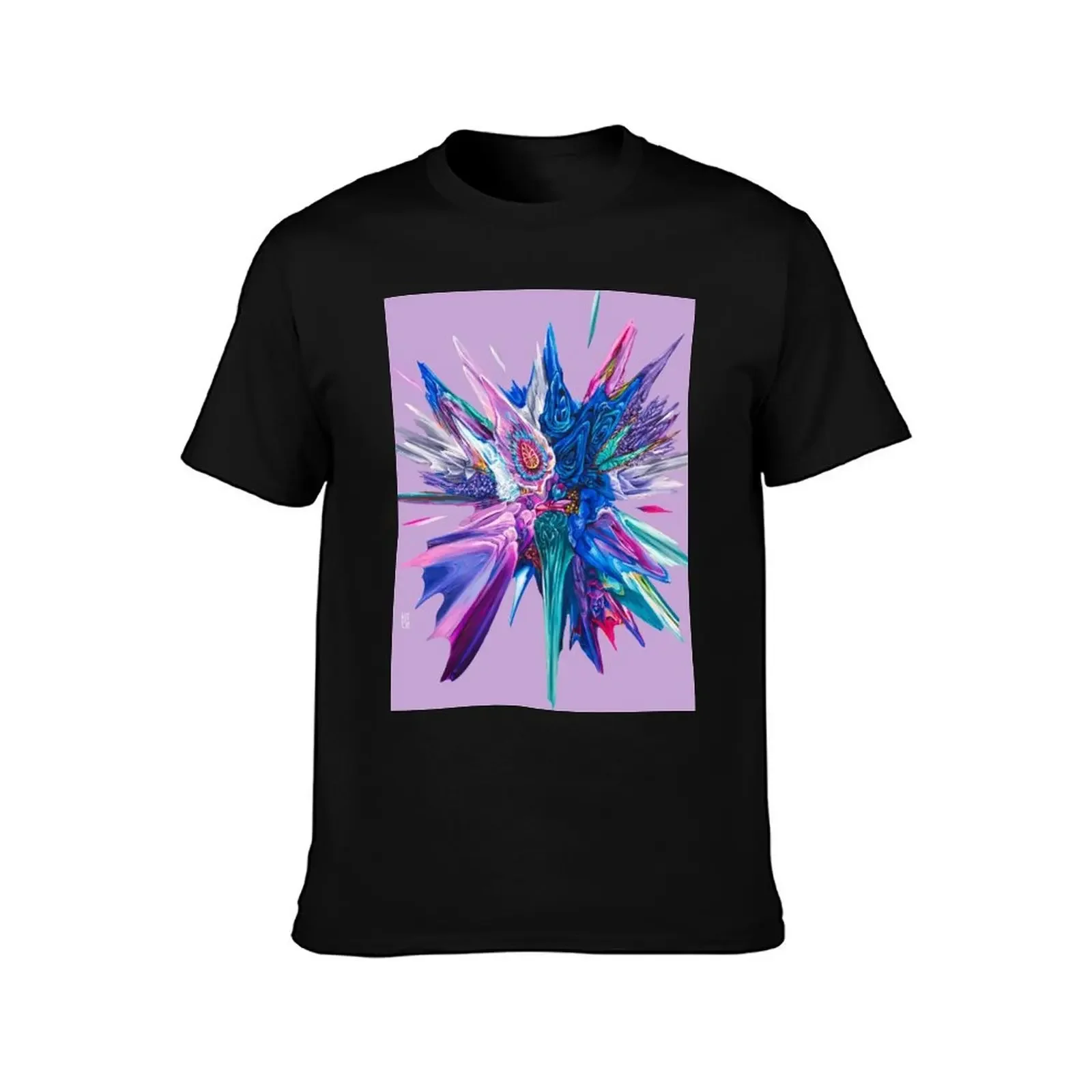 Blue Roses Glitch T-Shirt customizeds street wear clothes for men