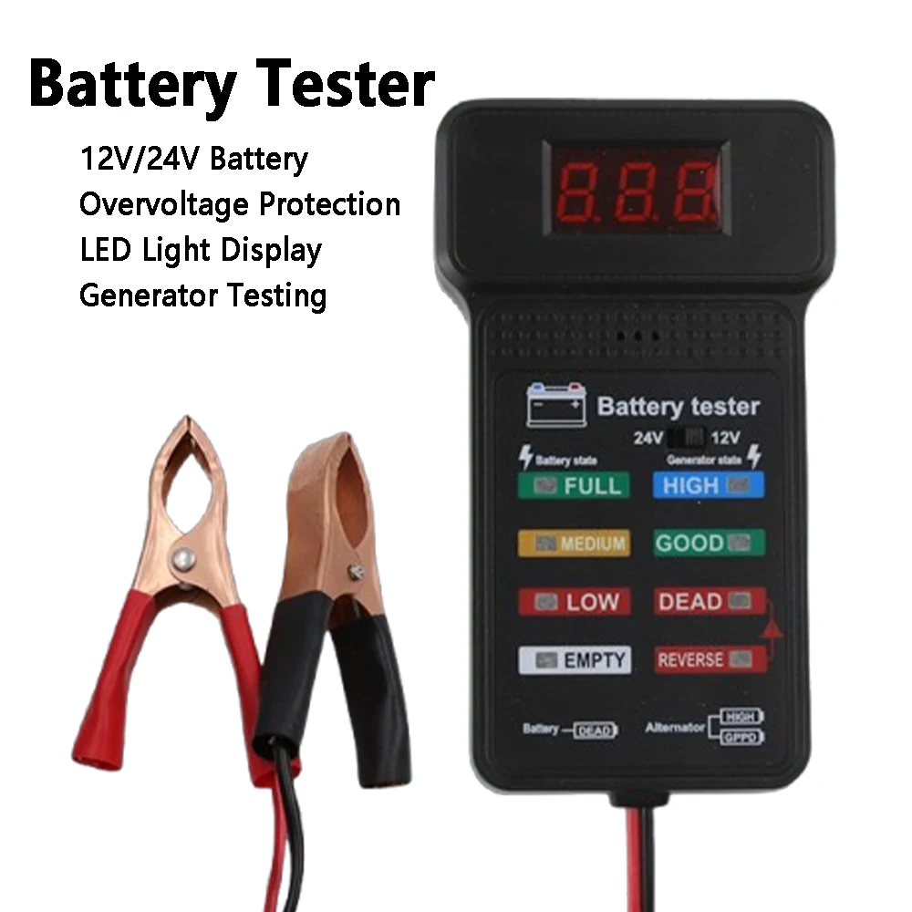 12V/24V LCD Digital Battery Tester Auto Battery Analyzer Charging Cranking System Tester Car Battery Checker Diagnostic Tools