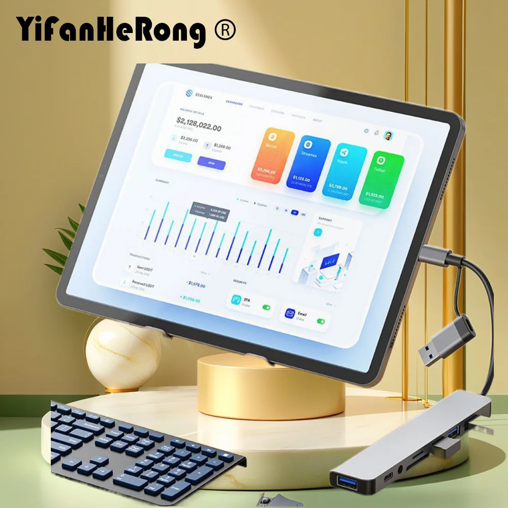 8/5 in 2 USB HUB C type-c HUB USB C to USB 3.0 Dock for MacBook Pro For Switch USB-C Type C 3.0 Splitter