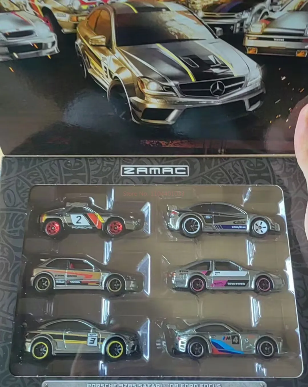 2026 Hot Wheels Silver Series Zamac 6-Car Box Set Toyota Porsche Ford Volkswagen BMW Corvette 1:64 Diecast Car Model Toy Gift view 6