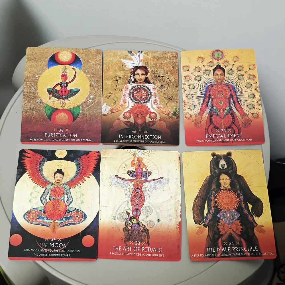 10.4*7.3cm Medicine Woman Oracle Discover The Archetypes of The Divine Feminine 49 Pcs Oracle Cards