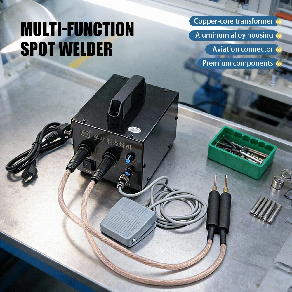 18650 Battery Spot Welder - Portable DIY Electric Spot Welding Machine with Foot Pedal for Nickel-Plated Battery Pack Assembly