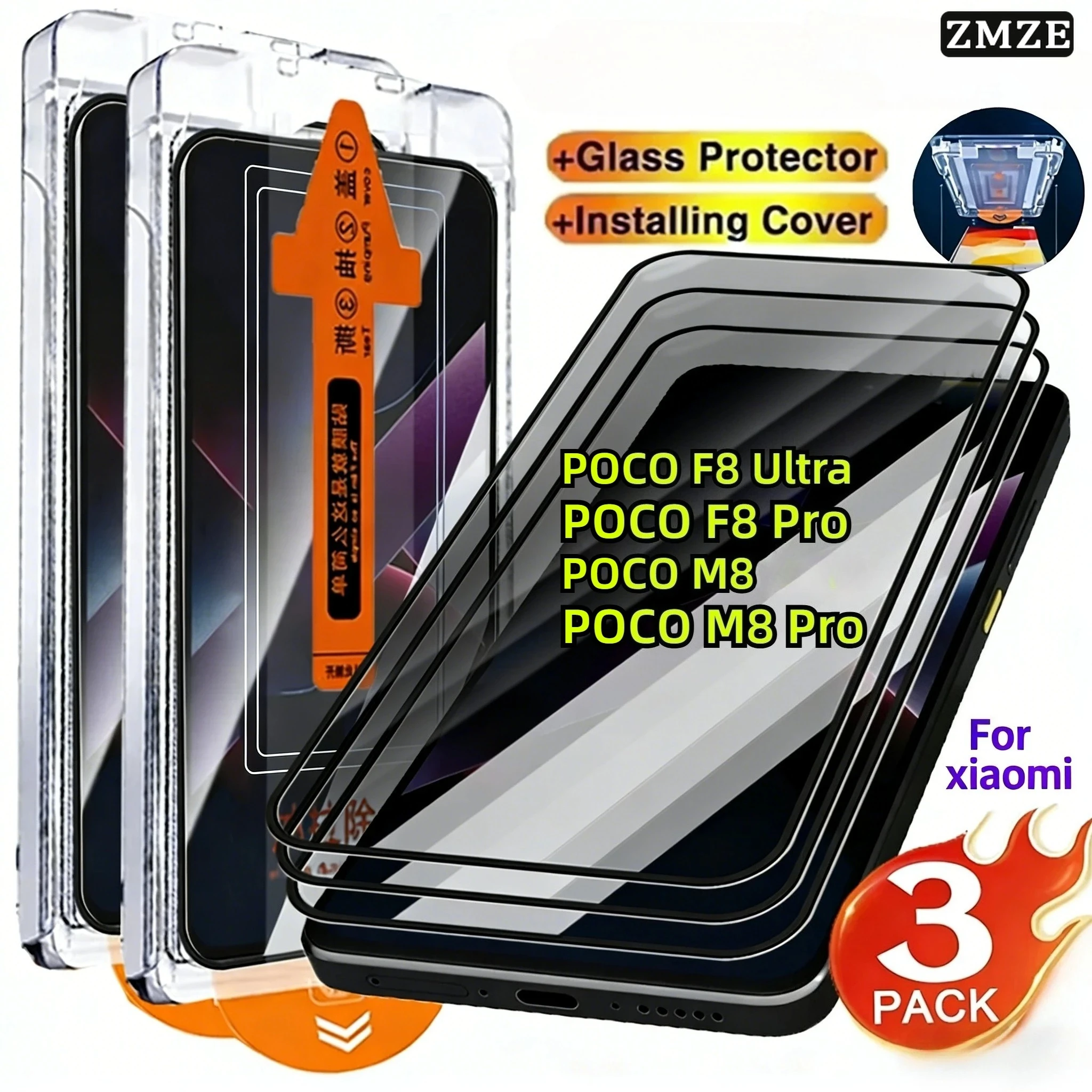Einfach zu Installierender Hochauflösender Displayschutz aus Gehärtetem Glas für Xiaomi Poco F8 Pro F8 Ultra M8 Pro Bruchsichere Schutzfolie