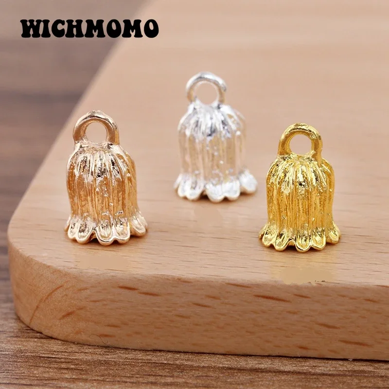 New 15pcs/bag 13*9mm Zinc Alloy Clock Flowers Shape Beads Tassels End Cap Charms Pendants for DIY Earrings Jewelry Accessories
