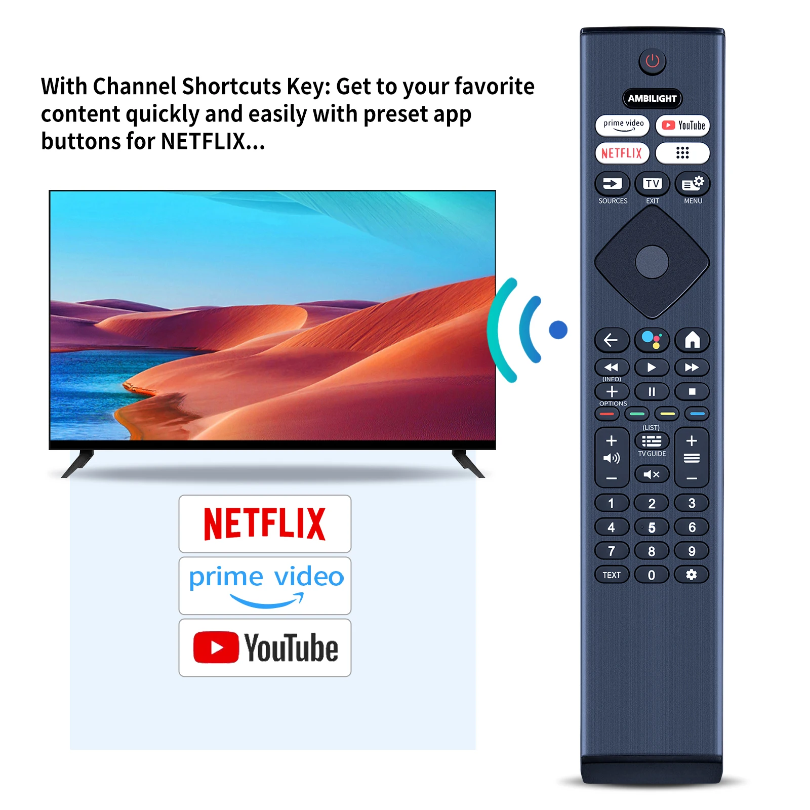 Nouveau YKF474-BT27 398GM10BEPHN0057birthTélécommande Pour Philips TV 50PUS8558