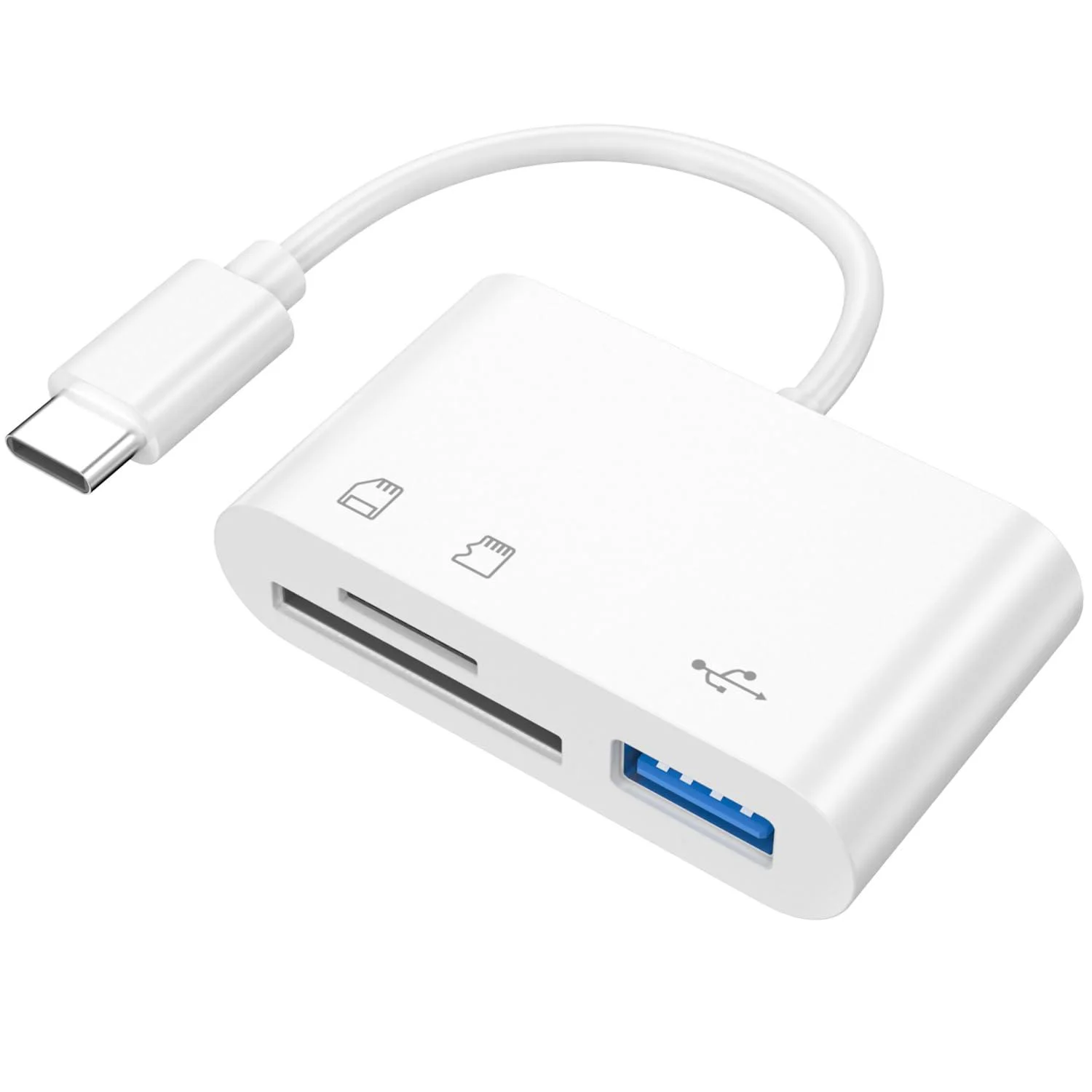 3-in-1 USB Typ-C Adapter TF SD Speicherkartenleser OTG USB-C Kartenadapter für iPhone 16 15 Pro Max Plus Adapter